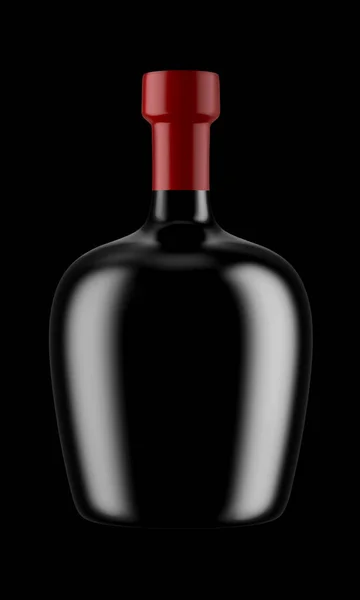 Cognacflasche mit rotem Verdeck — Stockfoto