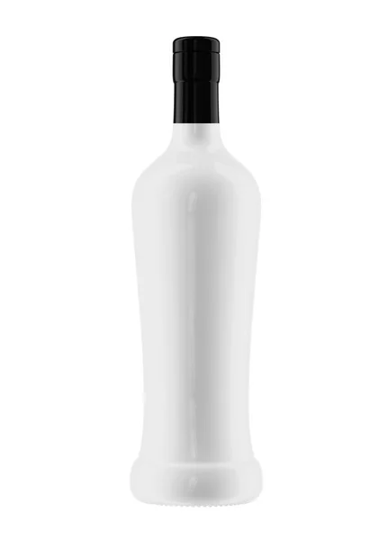 White rum bottle with black top — Stock Photo, Image