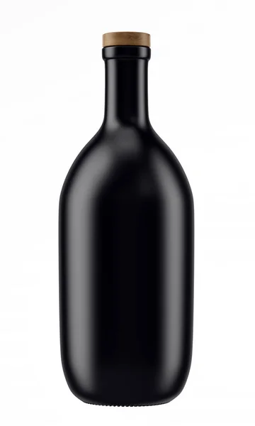 Černého louhu láhve s dřevěnými korek — Stock fotografie