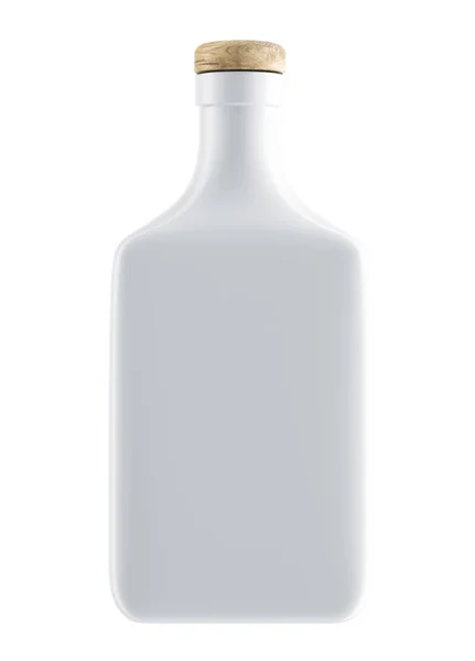 Μπουκάλι λευκό βάλσαμο με ξύλινο πώμα — Φωτογραφία Αρχείου