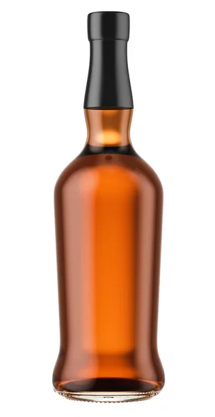 Бутылка виски с черным верхом — стоковое фото