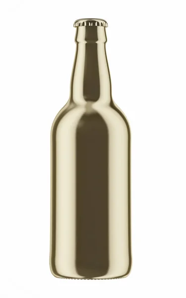 Золотая бутылка пива — стоковое фото
