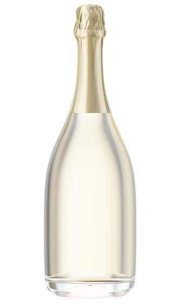 Pink top on transparent champagne bottle Stock Photo by