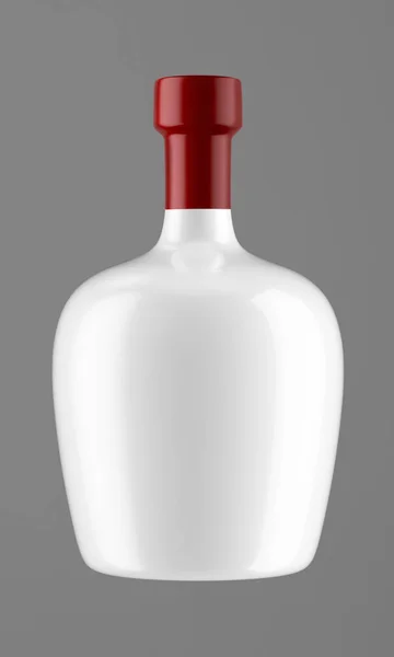 Cognac bottle with red top — Stock Photo, Image