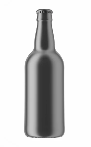 Garrafa de prata de cerveja — Fotografia de Stock