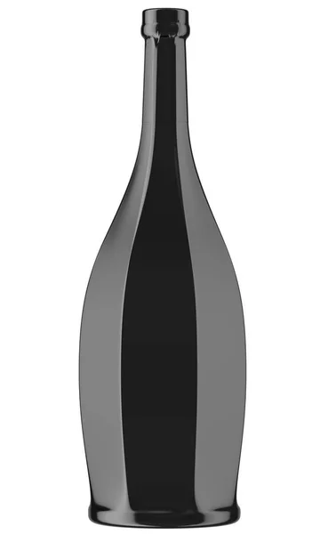 Botella de champán negro grande — Foto de Stock