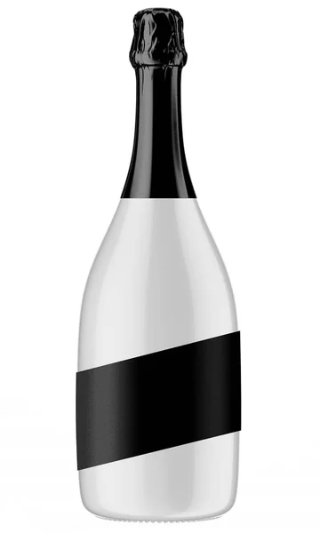 Purple champagne bottle with black top Stock Photo by