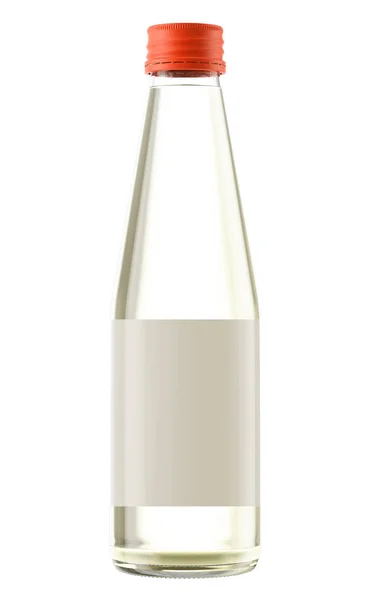 Стеклянная бутылка для сока с этикеткой — стоковое фото