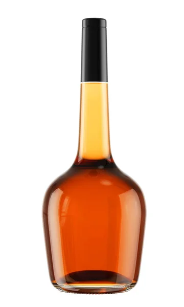 Siyah top ile şeffaf konyak şişesi 