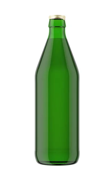 Γυάλινο μπουκάλι πράσινο μήλο μηλίτη Εικόνα Αρχείου