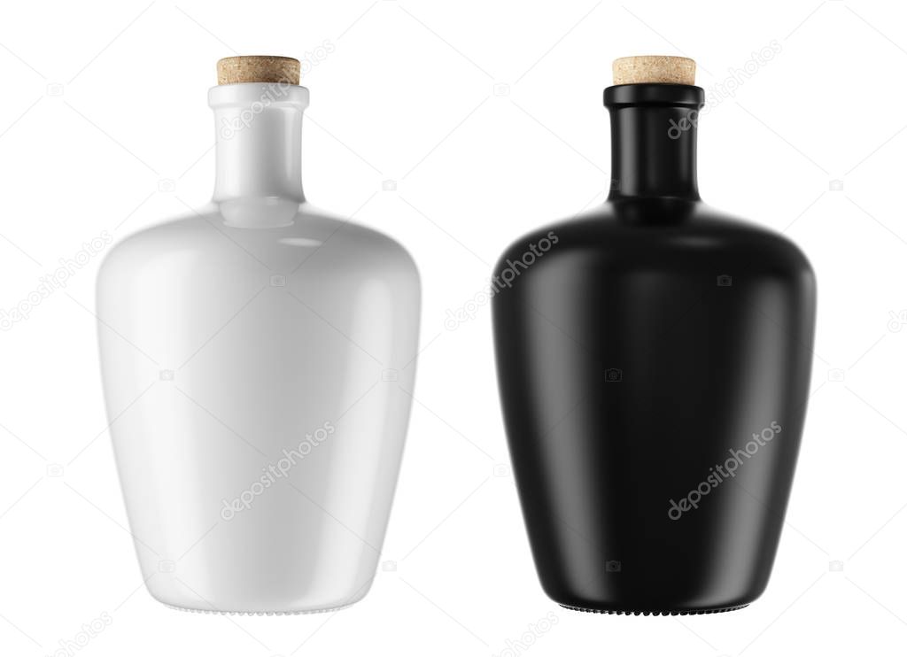 cognac bottles with wooden stoppers 