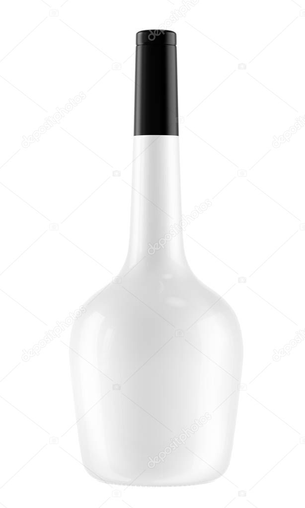 cognac bottle with black top 