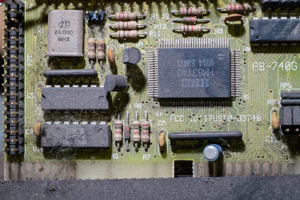 Chips en transistors op een Printplaat — Stockfoto