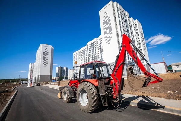 Bulldozer arbetar på byggarbetsplatsen — Stockfoto