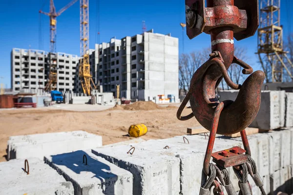 Gancho de guindaste de construção — Fotografia de Stock