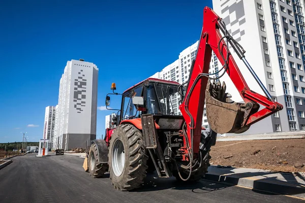 Bulldozer werken op de bouwplaats — Stockfoto