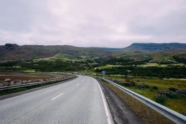 夏のアイスランドで1番のアスファルト道路は — ストック写真