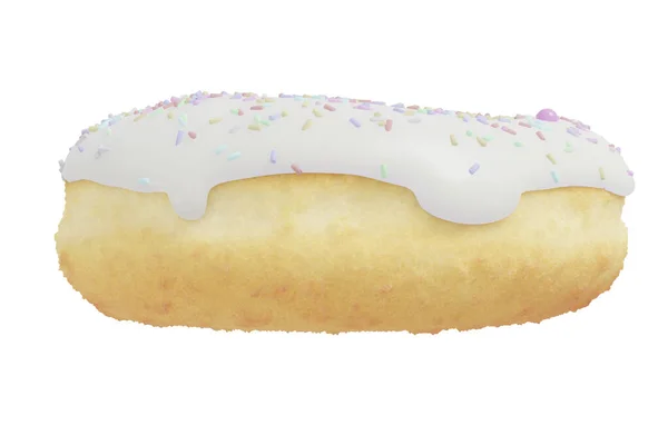 Donut Rendu Avec Des Aspersions Isolées Sur Fond Blanc — Photo