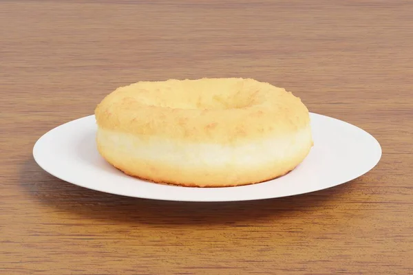 Rendering Donut Houten Tafel — Stockfoto
