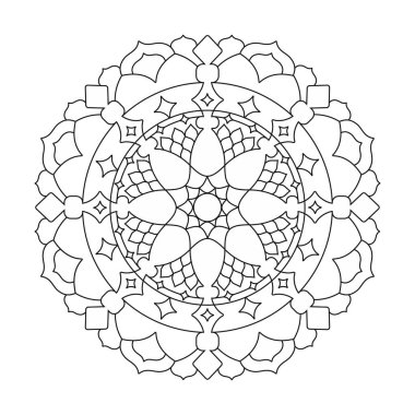 Çiçek mandalalar. Geometrik yuvarlak Hint süsleme desen.