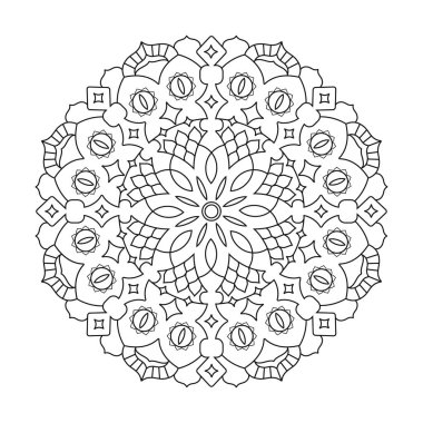 Çiçek mandalalar. Geometrik yuvarlak Hint süsleme desen.