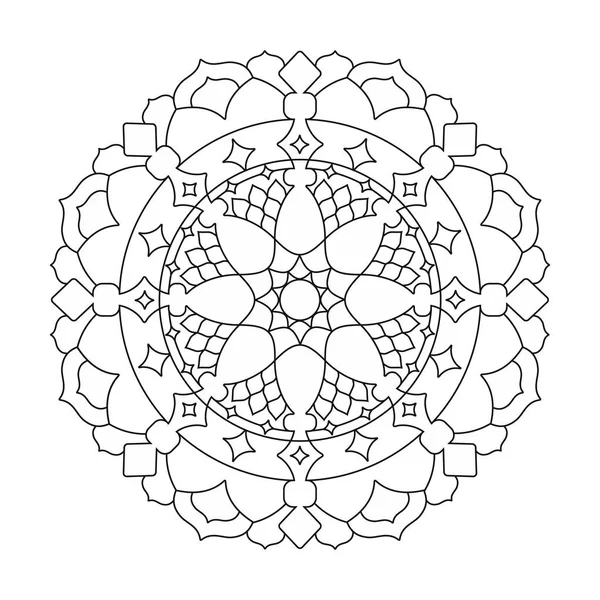 Květinové mandaly. Geometrické kulaté indické ornament vzor. — Stockový vektor