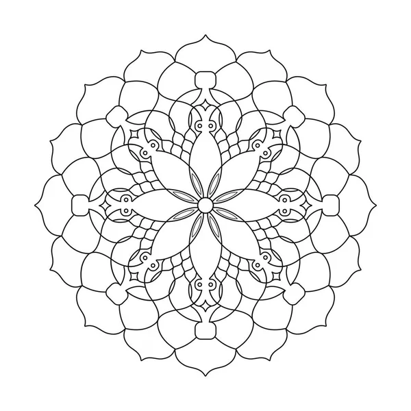 Mandalas de flores. Patrón de ornamento indio redondo geométrico . — Archivo Imágenes Vectoriales
