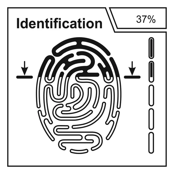 Icona di impronta digitale vettore illustrazione segno piatto simbolo umano, isolato — Vettoriale Stock