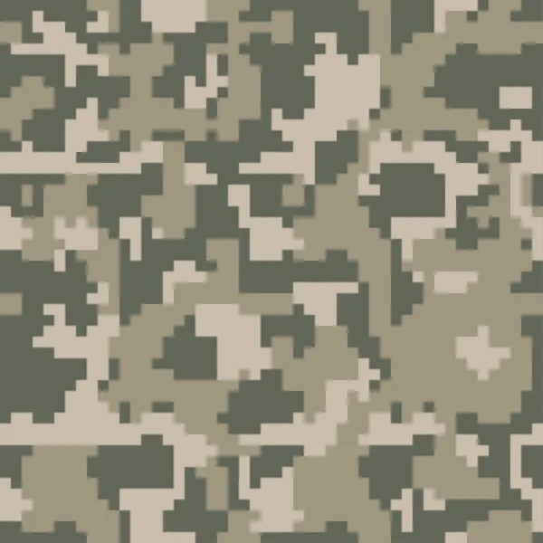 あなたの設計のためのデジタル ピクセル グリーン迷彩シームレス パターン。軍の服のスタイル。ベクトル テクスチャ — ストックベクタ