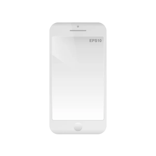 Handy mit weißem Rahmen und leerem Bildschirm. isolierte Smartphone-Ikone. modernes einfaches flaches Telefon. Vektor realistische Darstellung. — Stockvektor