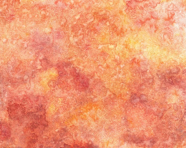 深浅不一的火红色调在水彩背景中创建的纹理 — 图库照片