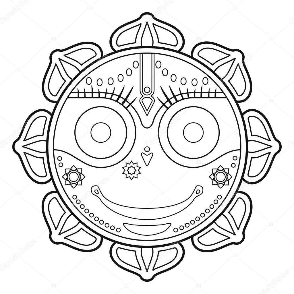 Jagannath, Indian God of the Universe, Lord Jagannatha, Jagannath Puri, Odisha -stock vector