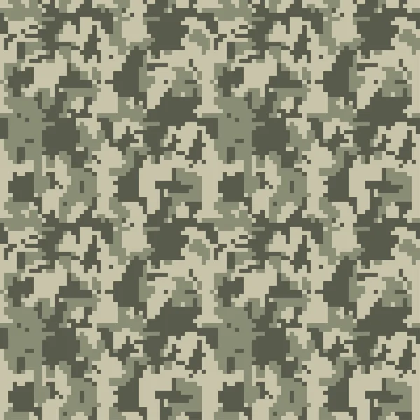 Camouflage van naadloze patroon vectorillustratie om te worden afgedrukt op doek, textiel, behang, papier, wrapper. Verschillende tinten van groene kleur abstracte achtergrond in militaire stijl. — Stockvector