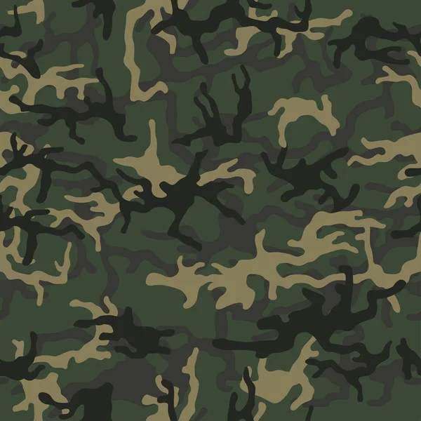 Military or hunting camouflage background. Seamless pattern. Brown, green color. — Stock Vector