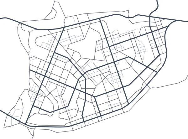Mapa de la ciudad abstracto. Línea de esquema de carreteras. Las calles de la ciudad en el plan. Entorno urbano, contexto arquitectónico. Vector — Archivo Imágenes Vectoriales