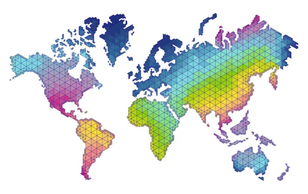 Kaart van de wereld met trendy driehoeken ontwerp. Veelhoek mazen van Earth-kaart. Vector achtergrond. — Stockvector