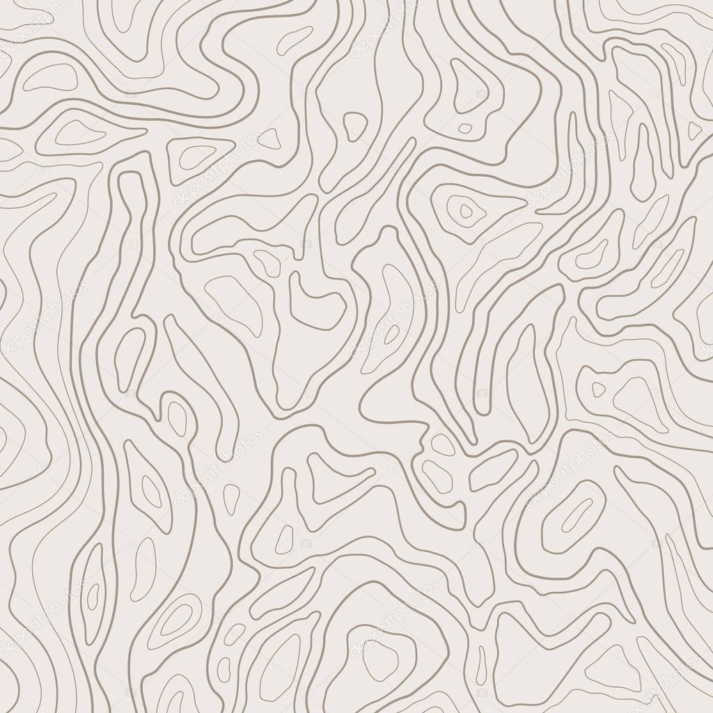 Topographic map lines, earth relief, contour background. Geographic grid, elevation map, vector abstract.