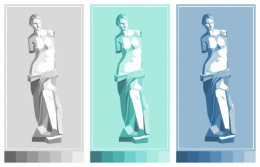 Venus de Milo statue. Aphrodite  - goddess of love. Vector drawing