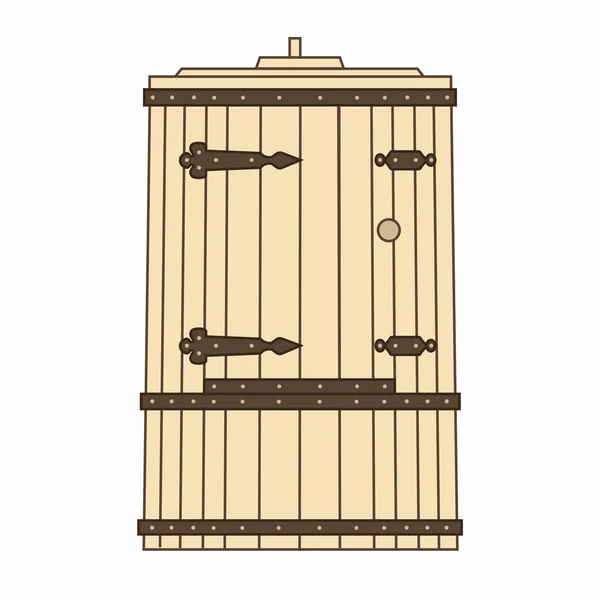 O barril de Phyto. Banheira quente (barril de cedro). Banheira e sauna. Procedimentos de Spa. Isolamento vetorial . — Vetor de Stock