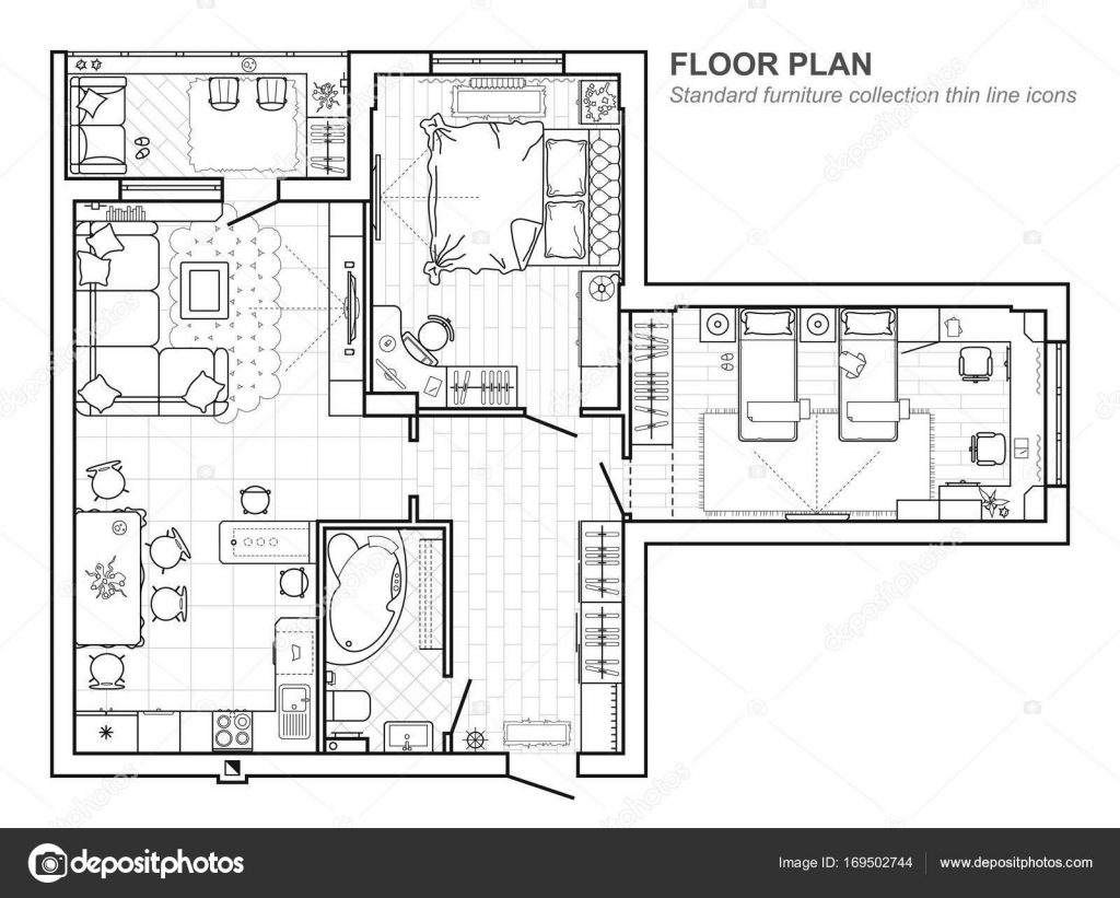 Векторное изображение плана квартиры