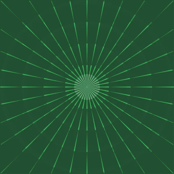 Comic sunburst background, linear drawing of rays of the sun in vintage style. Abstract light green  sun rays. Vector