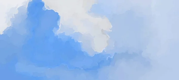 Céu Aquarela Pintado Mão Nuvens Fundo Aquarela Abstrato Ilustração Vetorial — Vetor de Stock