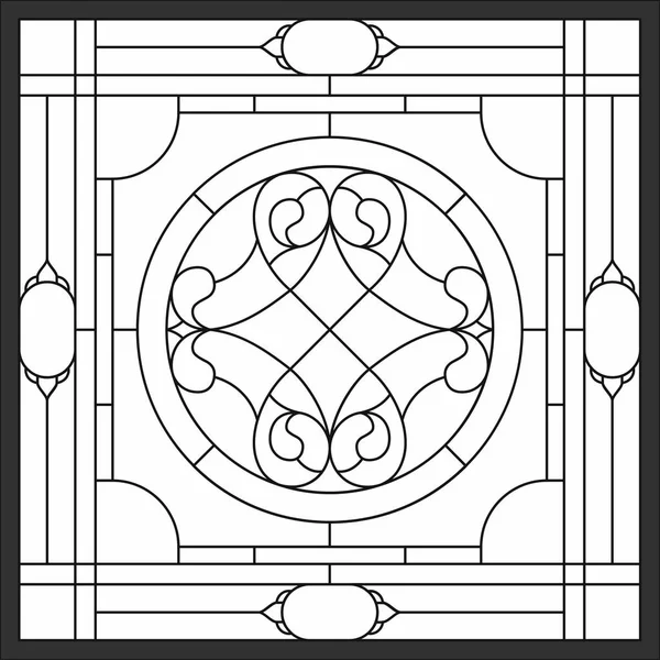 Astratto Fiore Cornice Quadrata Sfondo Geometrico Senza Cuciture Finestra Sul — Vettoriale Stock