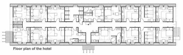 Otel planlama Icon set. Mimari planları kullanılan mobilya semboller koleksiyonu. Küçük oturma odası - üstten görünüm planları. Mimarlık ve inşaat teknik resim. Vektör plan proje. 