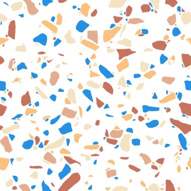 Doku Terrazzo kat, soyut renkli seamless modeli. Mermer karo yüzey alanı