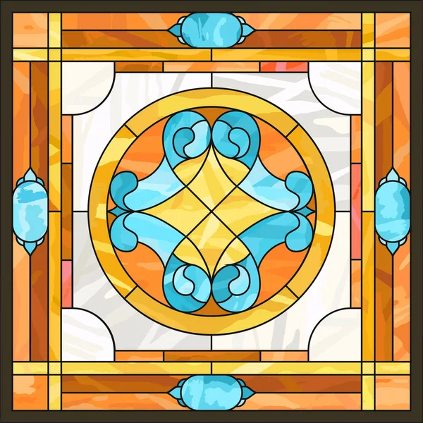 Painéis Teto Vitral Resumo Flor Redemoinhos Folhas Quadro Quadrado Ornamento — Vetor de Stock