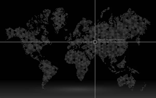 Mappa Del Mondo Del Pianeta Terra Indicatore Rilevamento Delle Coordinate — Vettoriale Stock
