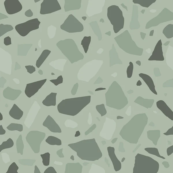 水磨石无缝图案 装饰花岗岩马赛克的表面纹理 绿色大理石瓷砖 石材地板质地 矢量插图 — 图库矢量图片