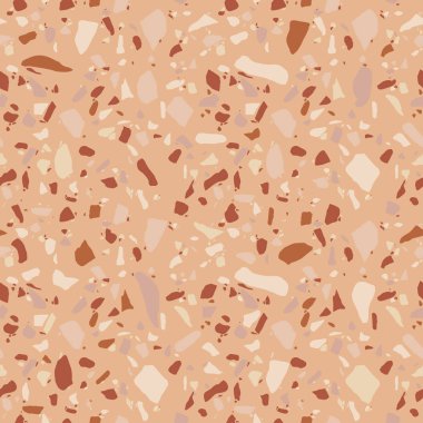 Kum terrazzo seamless modeli. Vektör çakıl ve taş ile seamless modeli. Soyut vektör arka plan