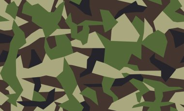 Geometrik kamuflaj, kusursuz desen. Soyut ordu ya da kamuflaj geçmişi. Yeşil renk. Vektör illüstrasyonu.